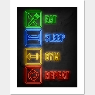 Eat Sleep Gym Repeat Posters and Art